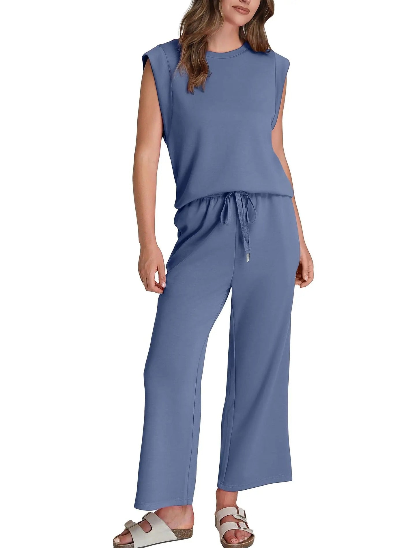 Completo 2 pezzi - Maglia Casual senza maniche e Pantalone a Zampa